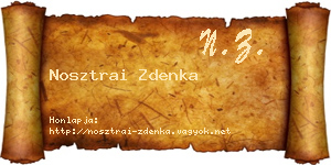 Nosztrai Zdenka névjegykártya